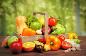 basket of fresh fruits and vegetables