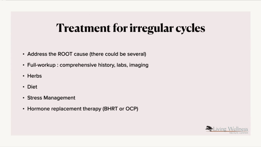 Treatment for irregular cycles